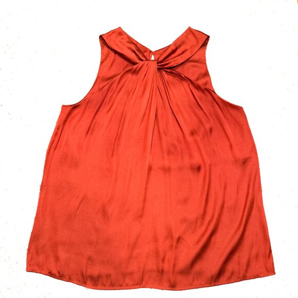 Trouvé Sleeveless Top Burnt Orange High Neckline Front Knot Detail Womens Size L - Picture 1 of 6